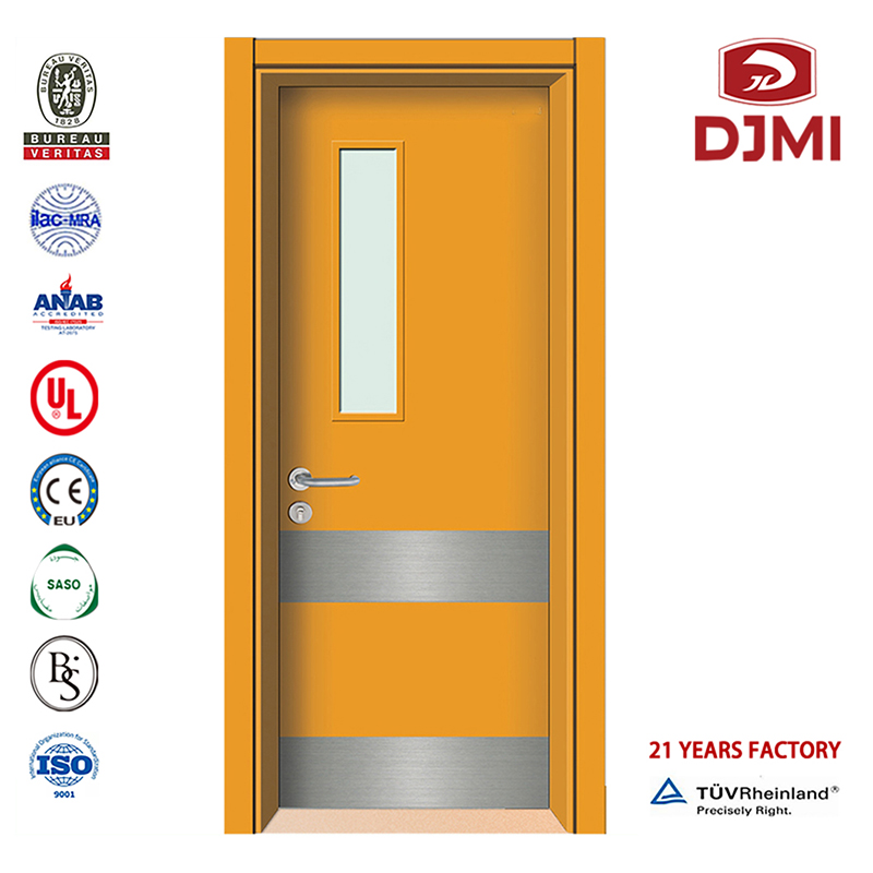 Interni personalizzati con finestra in vetro Porte automatiche a porta singola Porte in Hpl Nuove impostazioni Interno composito Clearnroom Porta igienica in legno laminato MDF Fabbrica cinese Stanza bianca pieghevole in vetro Porta in legno per scuola