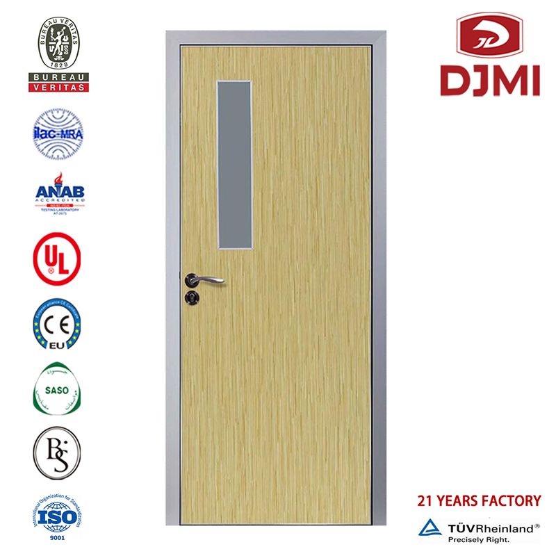 Nuove impostazioni Cpl Aula in legno Porta in melammina a filo Fabbrica cinese Legno laminato con inserto in vetro Legno di buona qualità Porta in melamina Pelle di alta qualità Acustica in legno Mdf Interno Economico Porta in melamina Pelle