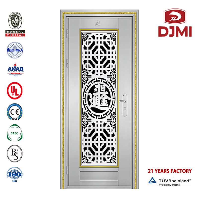 Con Iron Grill Design Porta di sicurezza in acciaio Personalizzata Design di alta qualità Energy-Saving Security in acciaio Porta a schermo in acciaio Nuove impostazioni Design in Superior A Class Lock System Stainless Porte di sicurezza in acciaio